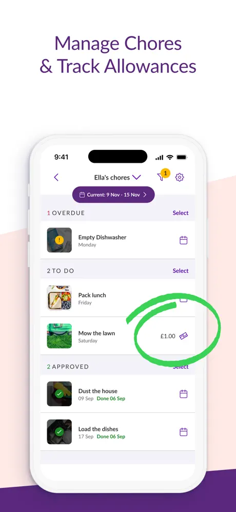 NatWest Rooster Money mobile app screenshot of parental controls